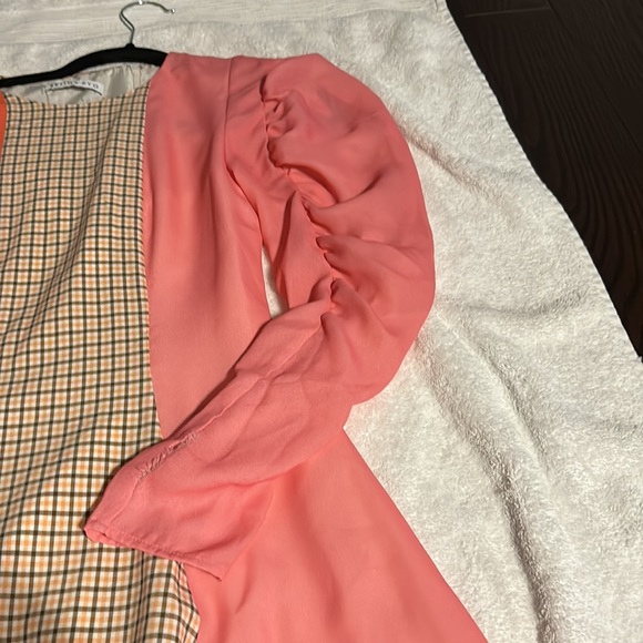 Brand new maxi dress with plaid centre fabric. pristine condition. unique style. - Picture 2 of 3